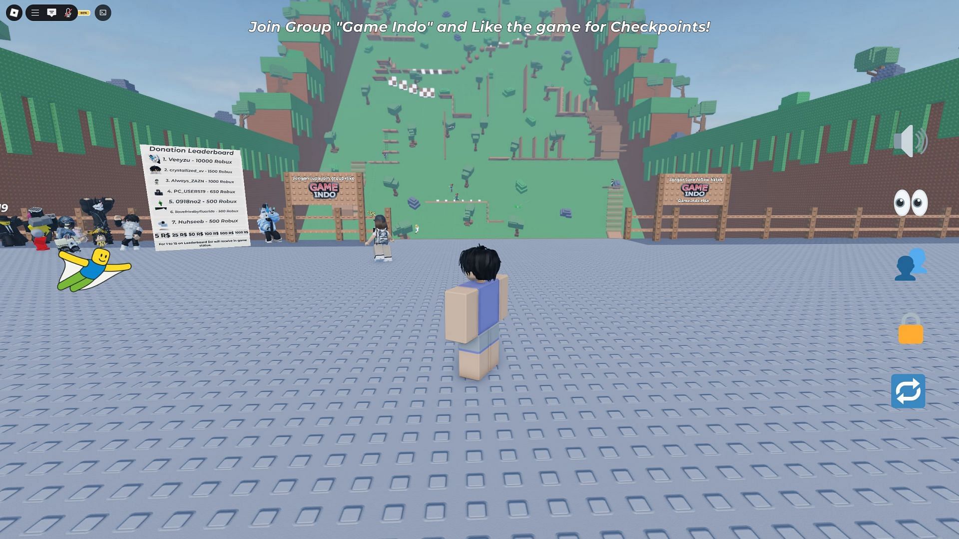 Start your gliding journey from the main lobby (Image via Roblox)